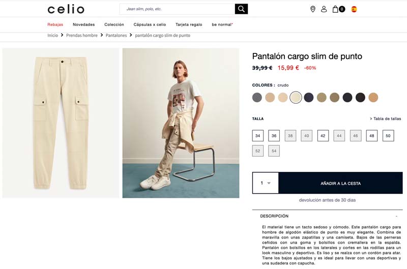 Ficha de producto Ecommerce