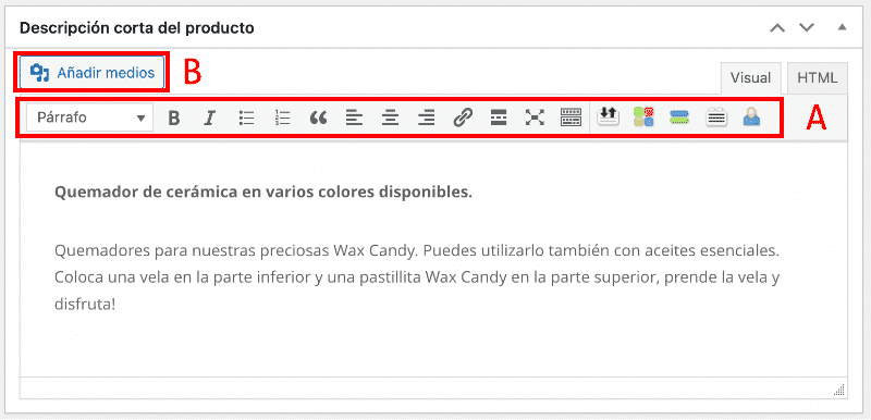 Descripción corta del producto en WooCommerce