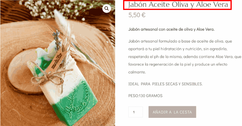 Título de producto tienda online