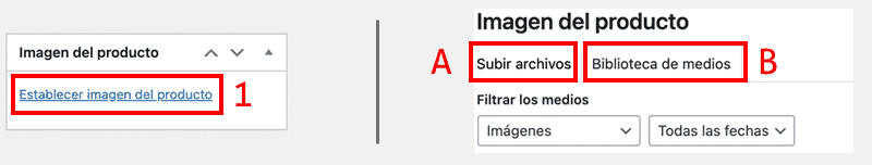 Imagen principal de producto WooCommerce