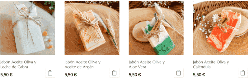 Escaparate de productos tienda online