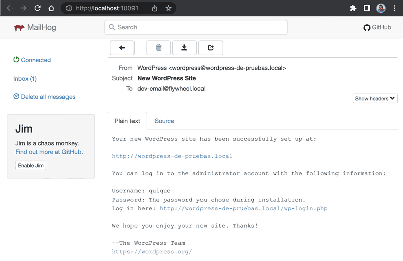 Visor de emails en navegador desde aplicación Local