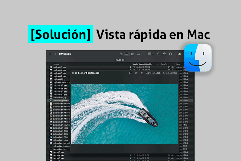 Problema y solución vista rápida en Mac con espacio