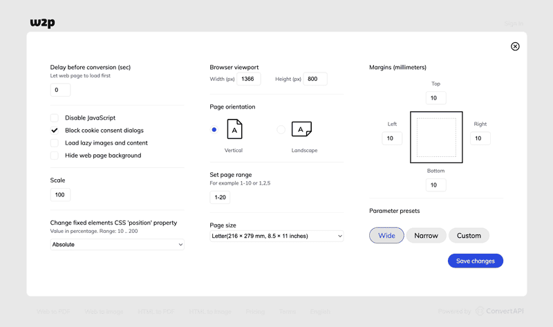 Web2PDFConverter