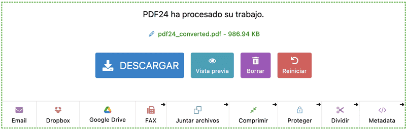 PDF 24 Tools -exportación-