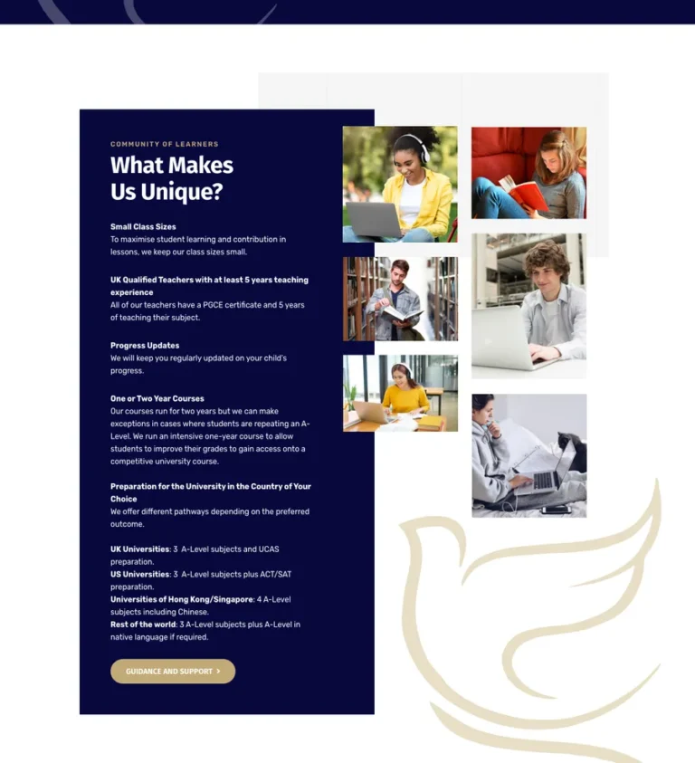Detalle de interfaz del proyecto web Alary College