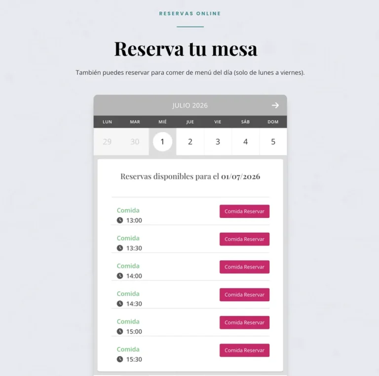 Detalle de interfaz del proyecto web Alkymia Restaurante