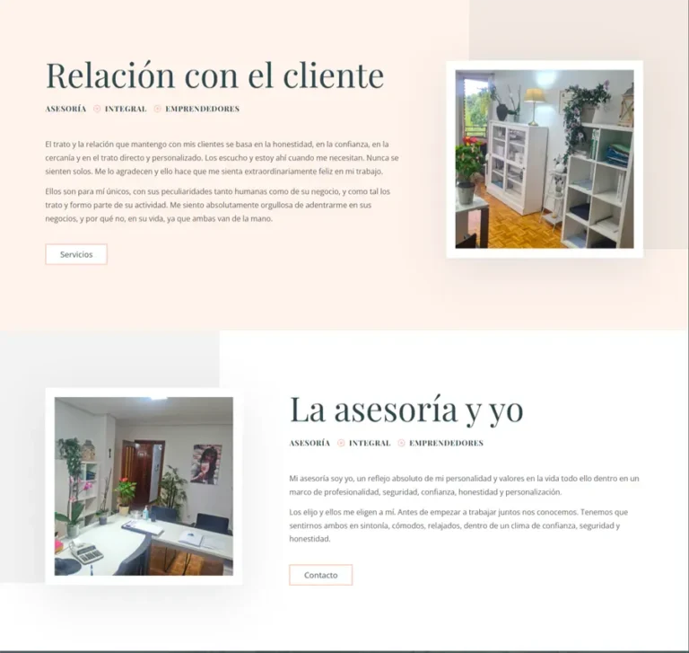 Detalle de interfaz del proyecto web Ángeles Jiménez Asesoría