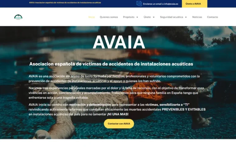 Detalle de interfaz del proyecto web AVAIA