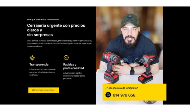 Detalle de interfaz del proyecto web Cerrajero Madrid Sur