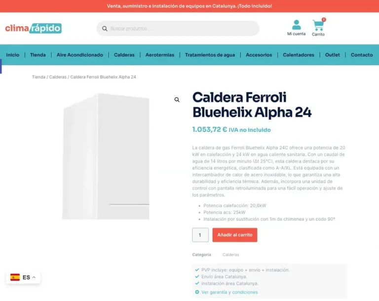 Detalle de interfaz del proyecto web Clima Rápido