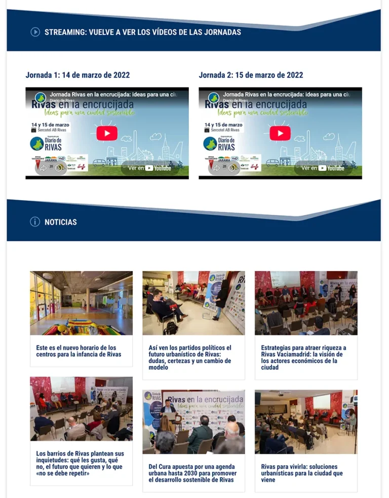 Detalle de interfaz del proyecto web Diario de Rivas
