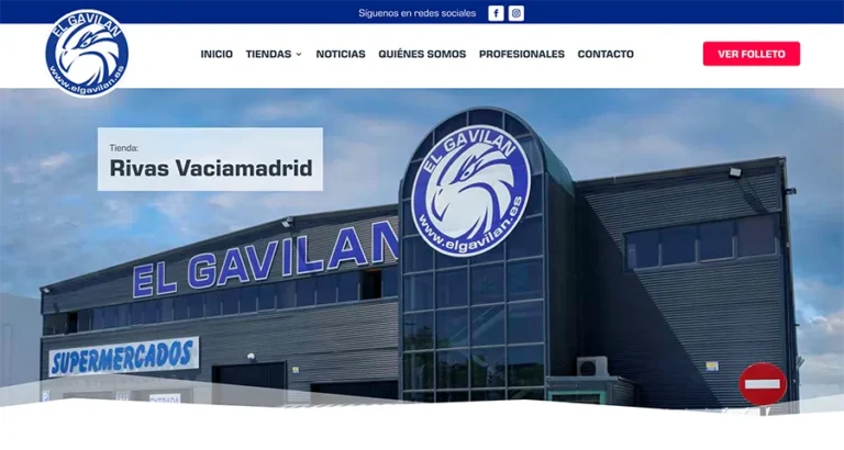 Detalle de interfaz del proyecto web El Gavilán