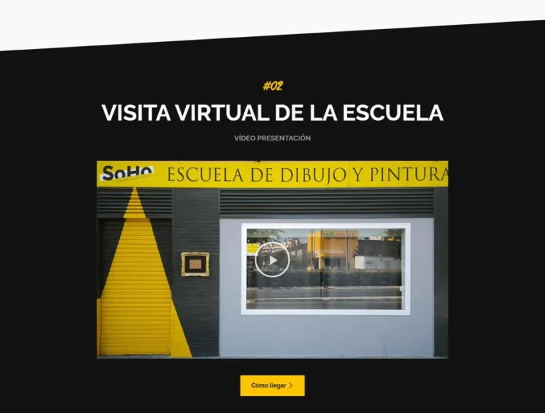 Detalle de interfaz del proyecto web Escuela de arte Soho