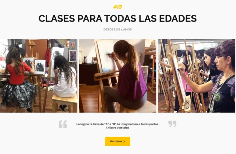 Detalle de interfaz del proyecto web Escuela de arte Soho