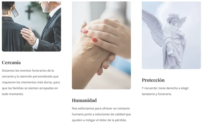Detalle de interfaz del proyecto web Funeraria Rivas