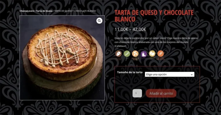 Detalle de interfaz del proyecto web Giosam Foodart
