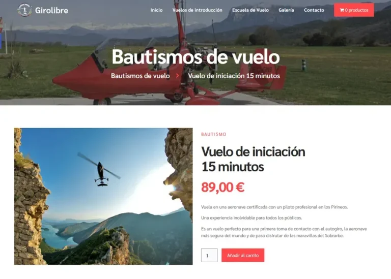 Detalle de interfaz del proyecto web Girolibre autogiro