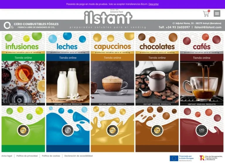 Detalle de interfaz del proyecto web Ilstant