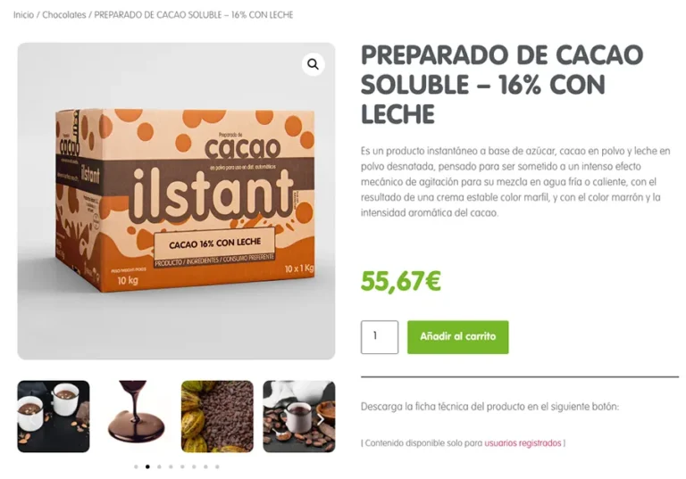 Detalle de interfaz del proyecto web Ilstant