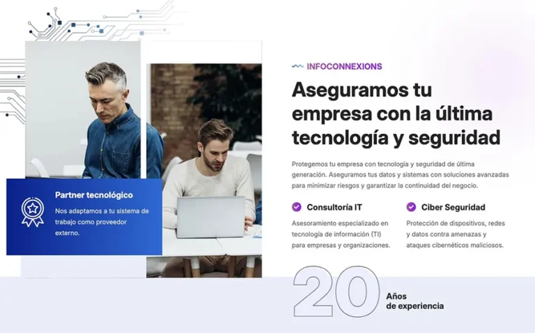Detalle de interfaz del proyecto web Infoconnexions