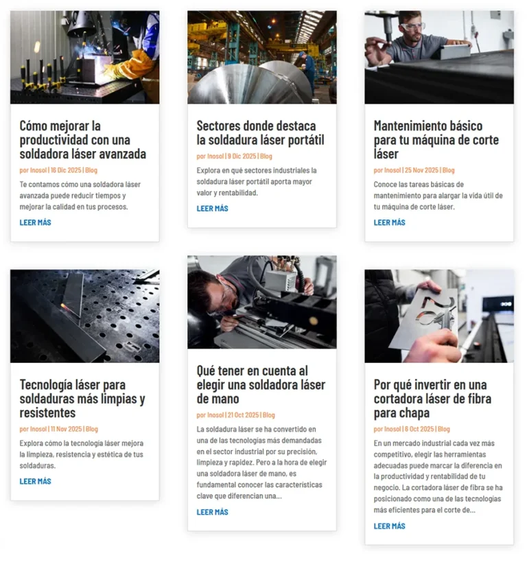 Detalle de interfaz del proyecto web Inosol SL