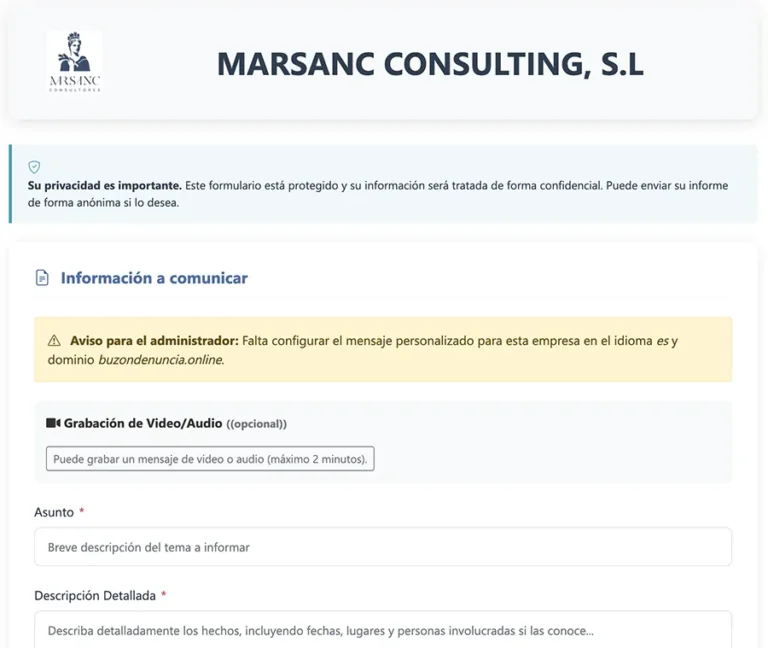 Detalle de interfaz del proyecto web Marsanc Consultores
