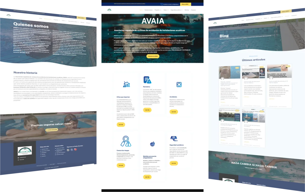 Pantallas del proyecto del proyecto web AVAIA
