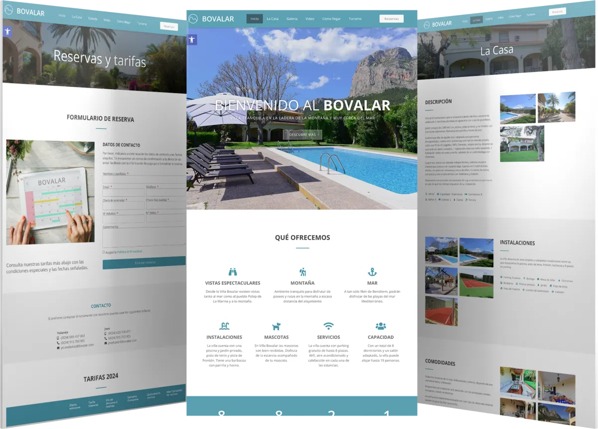 Pantallas del proyecto del proyecto web Bovalar