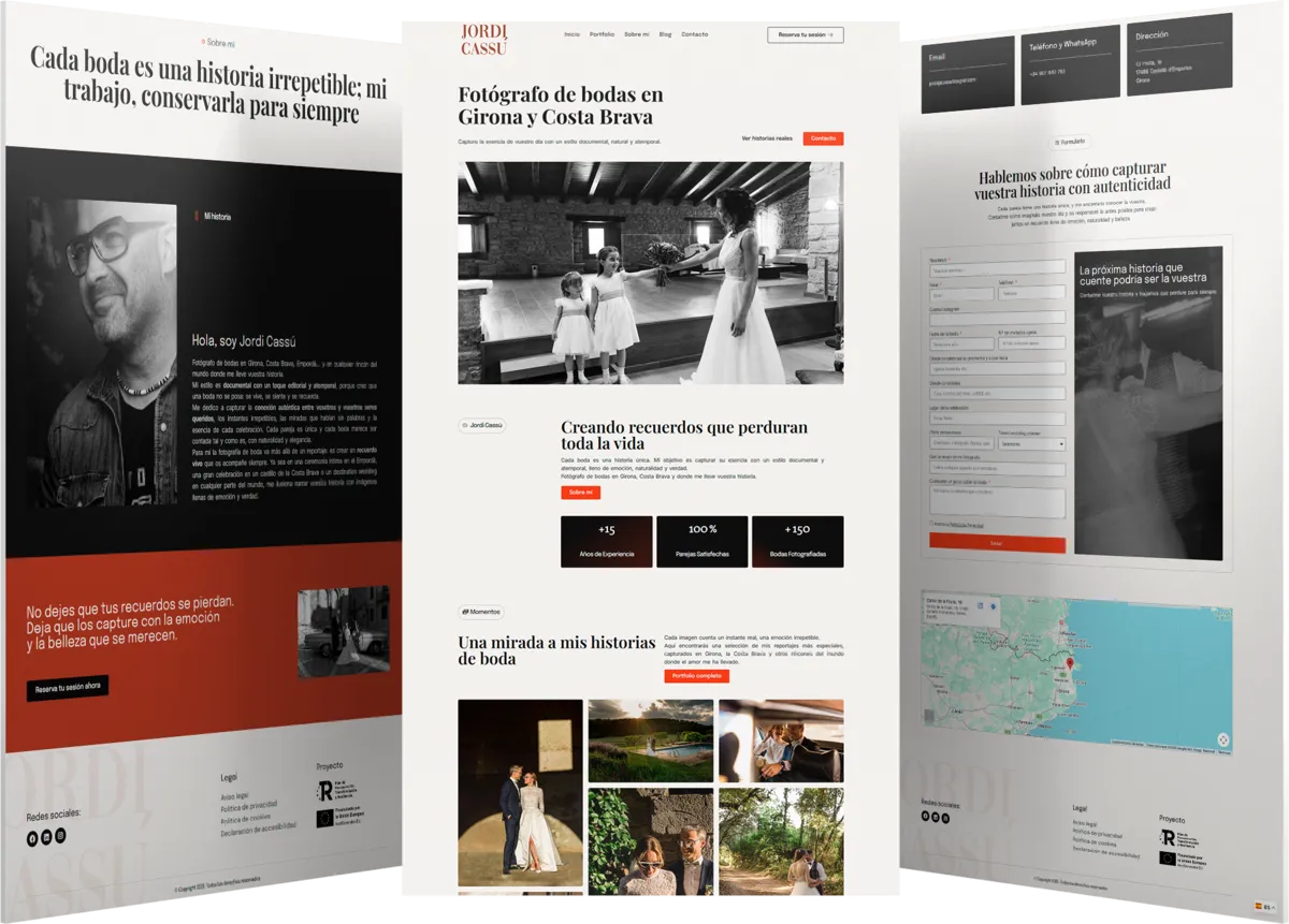 Pantallas del proyecto del proyecto web Cassu Fotograf