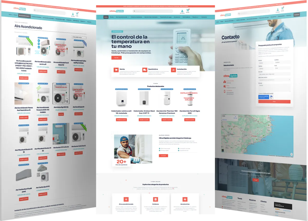 Pantallas del proyecto del proyecto web Clima Rápido