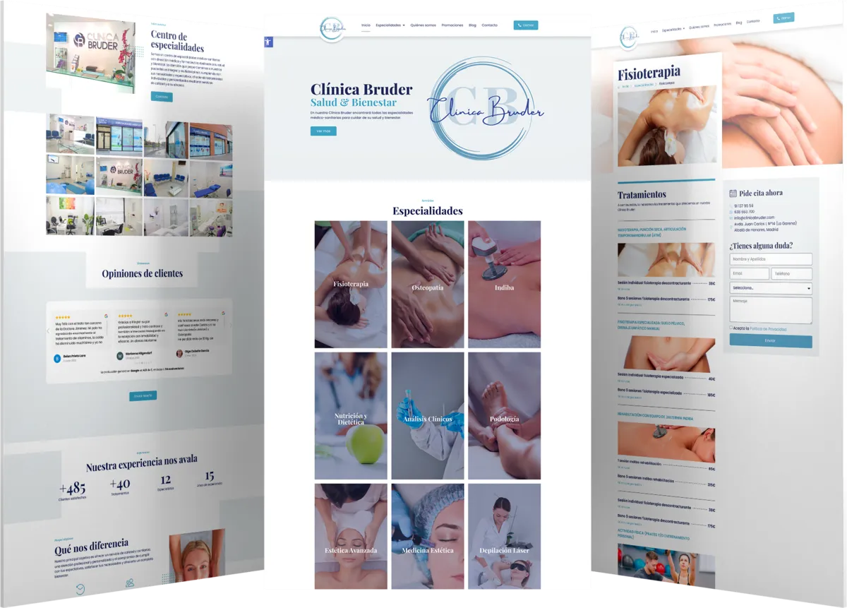 Pantallas del proyecto del proyecto web Clínica Bruder