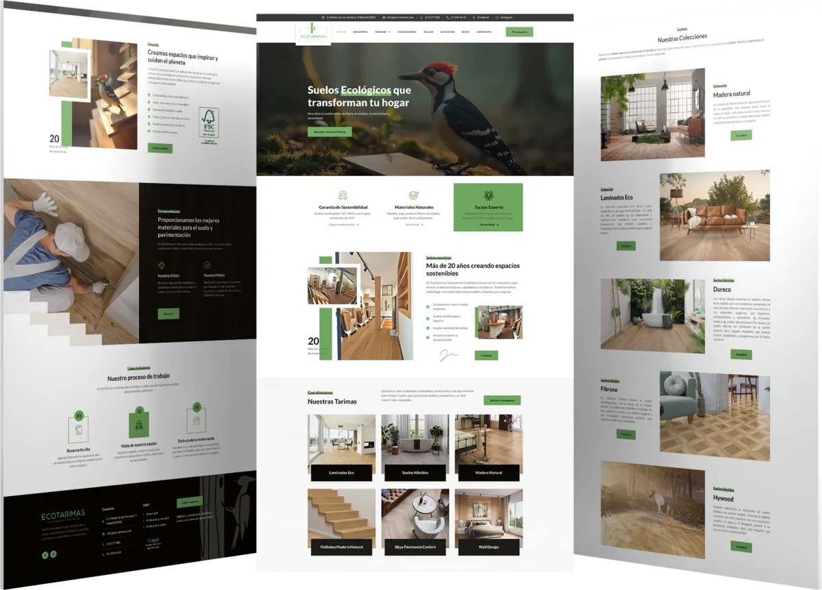 Pantallas del proyecto del proyecto web Eco Tarimas