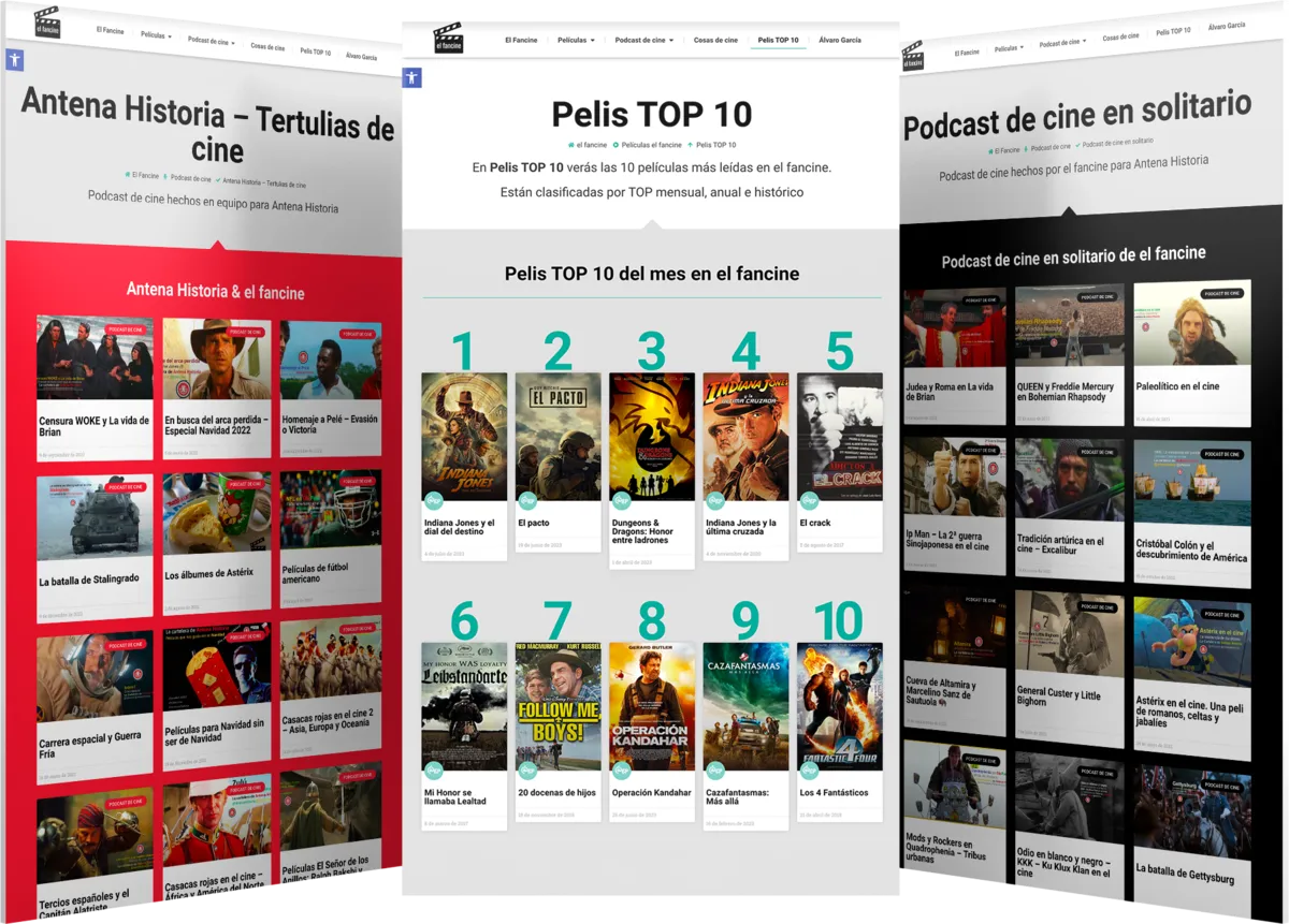 Pantallas del proyecto del proyecto web El Fancine