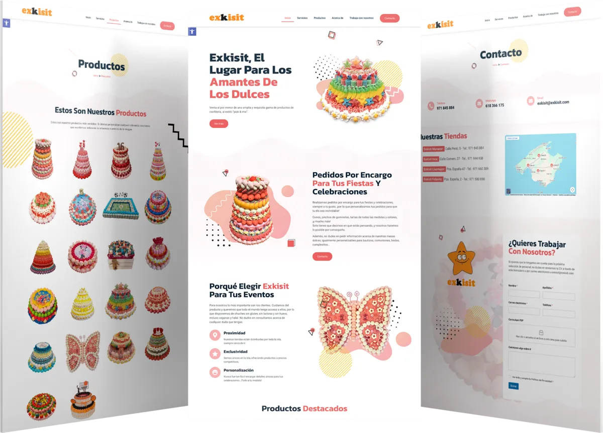 Pantallas del proyecto del proyecto web Exkisit