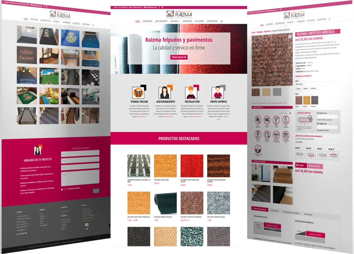 Pantallas del proyecto del proyecto web Felpu2 Raizma