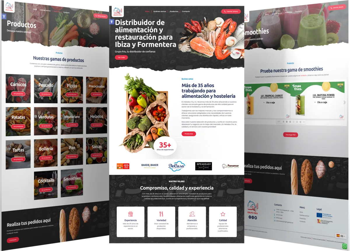 Pantallas del proyecto del proyecto web Frigo Ibiza