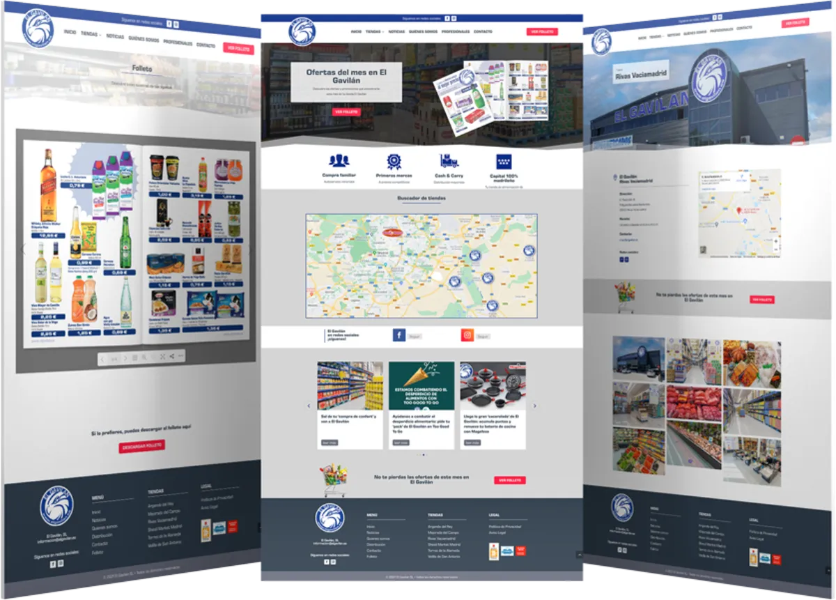 Pantallas del proyecto del proyecto web El Gavilán