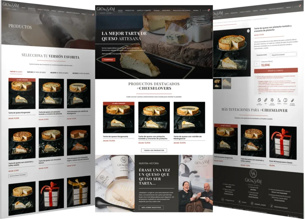 Pantallas del proyecto del proyecto web Giosam Foodart