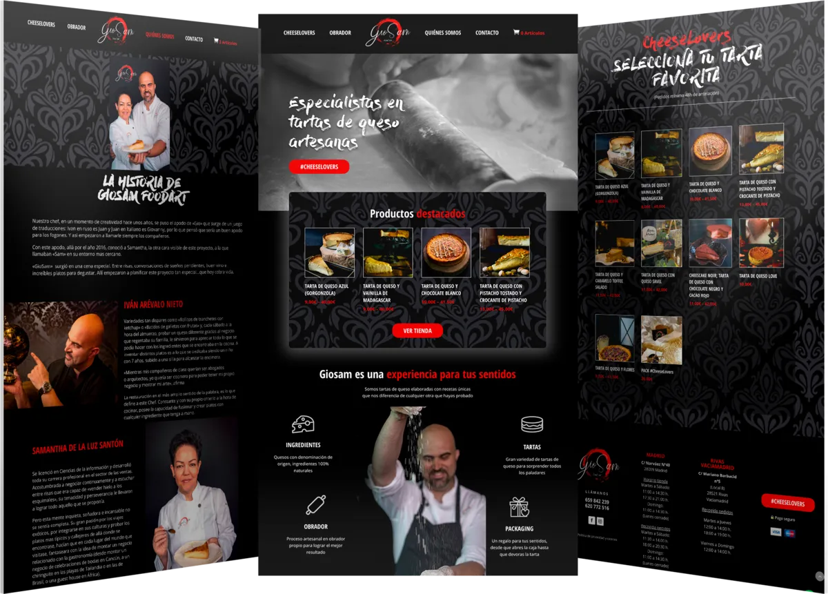Pantallas del proyecto del proyecto web Giosam Foodart