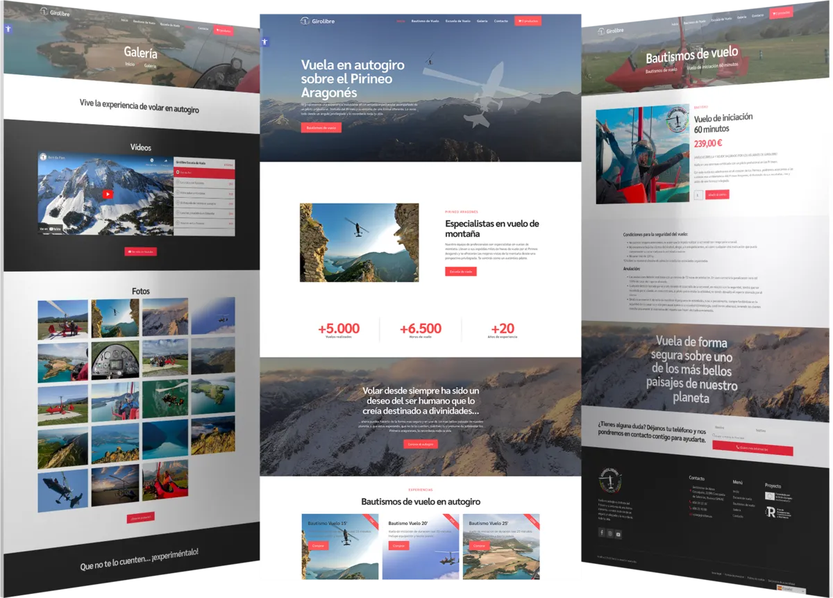 Pantallas del proyecto del proyecto web Girolibre autogiro