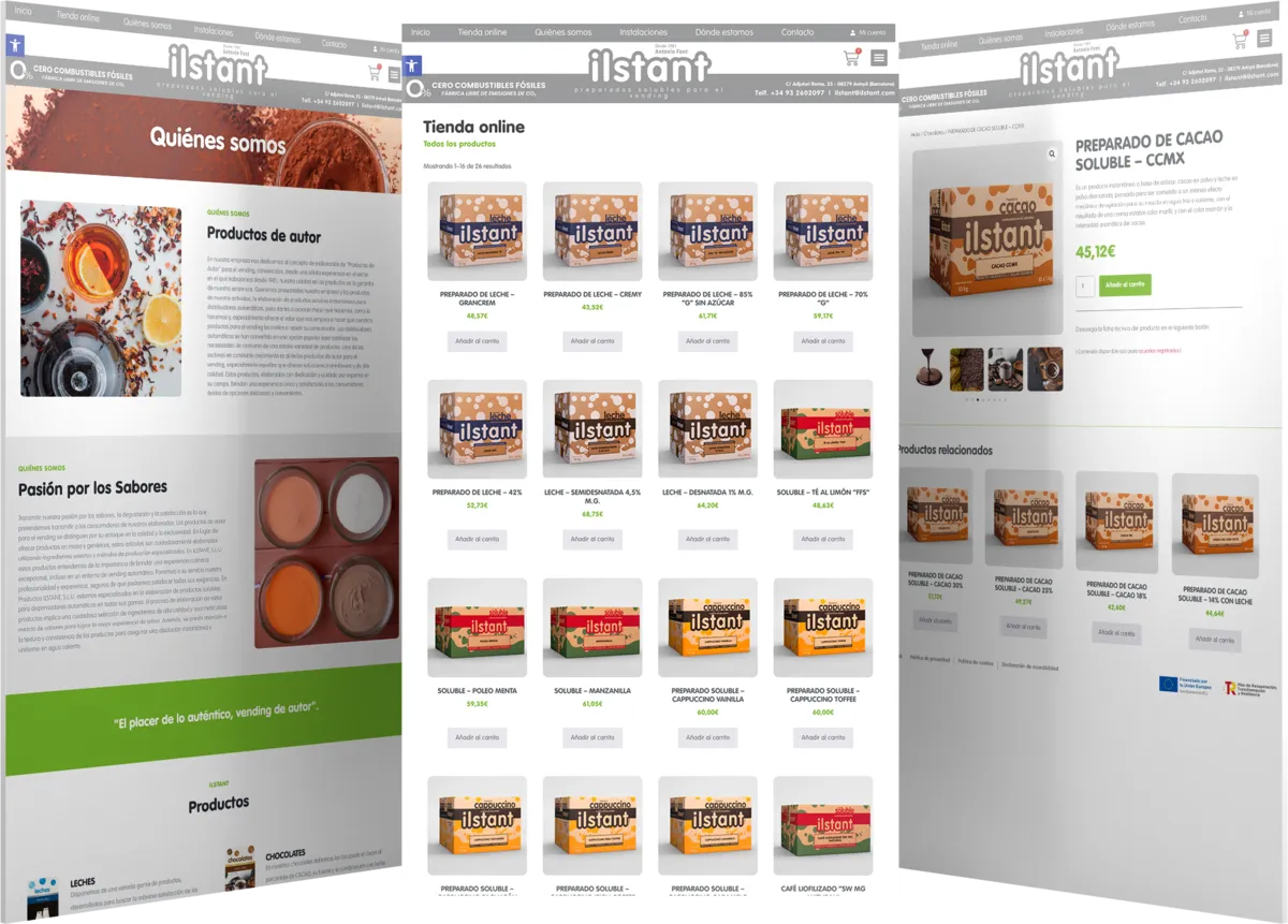 Pantallas del proyecto del proyecto web Ilstant