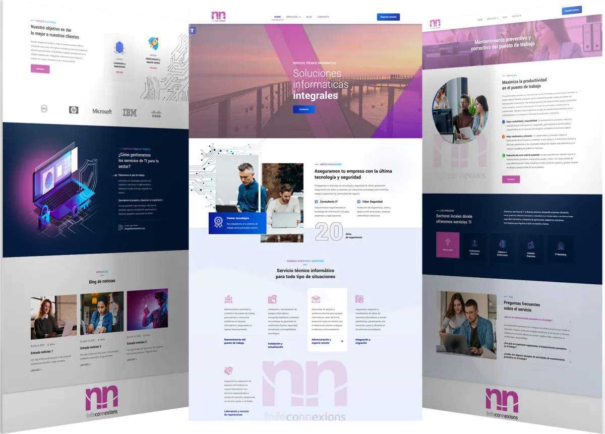 Pantallas del proyecto del proyecto web Infoconnexions
