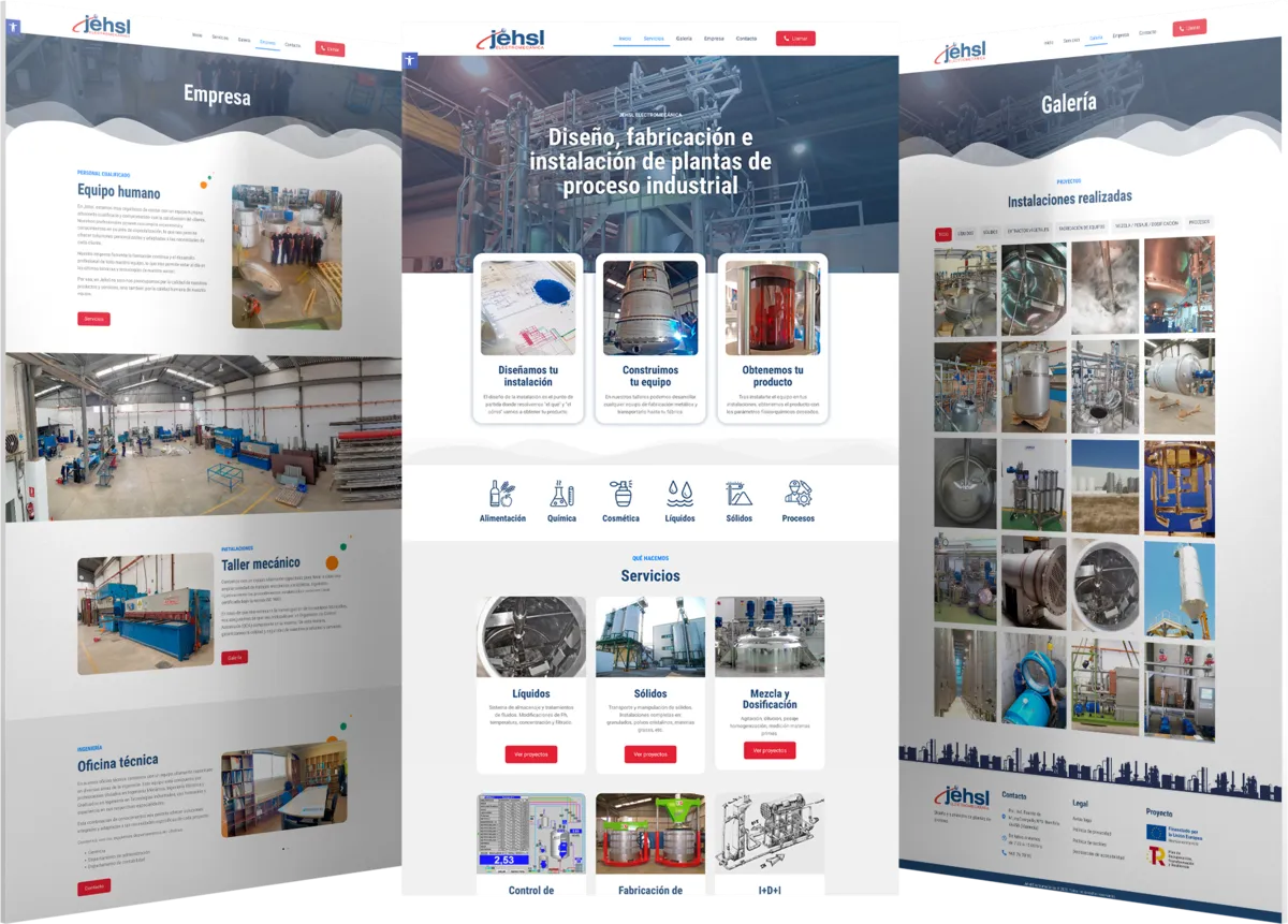 Pantallas del proyecto del proyecto web Jeh SL