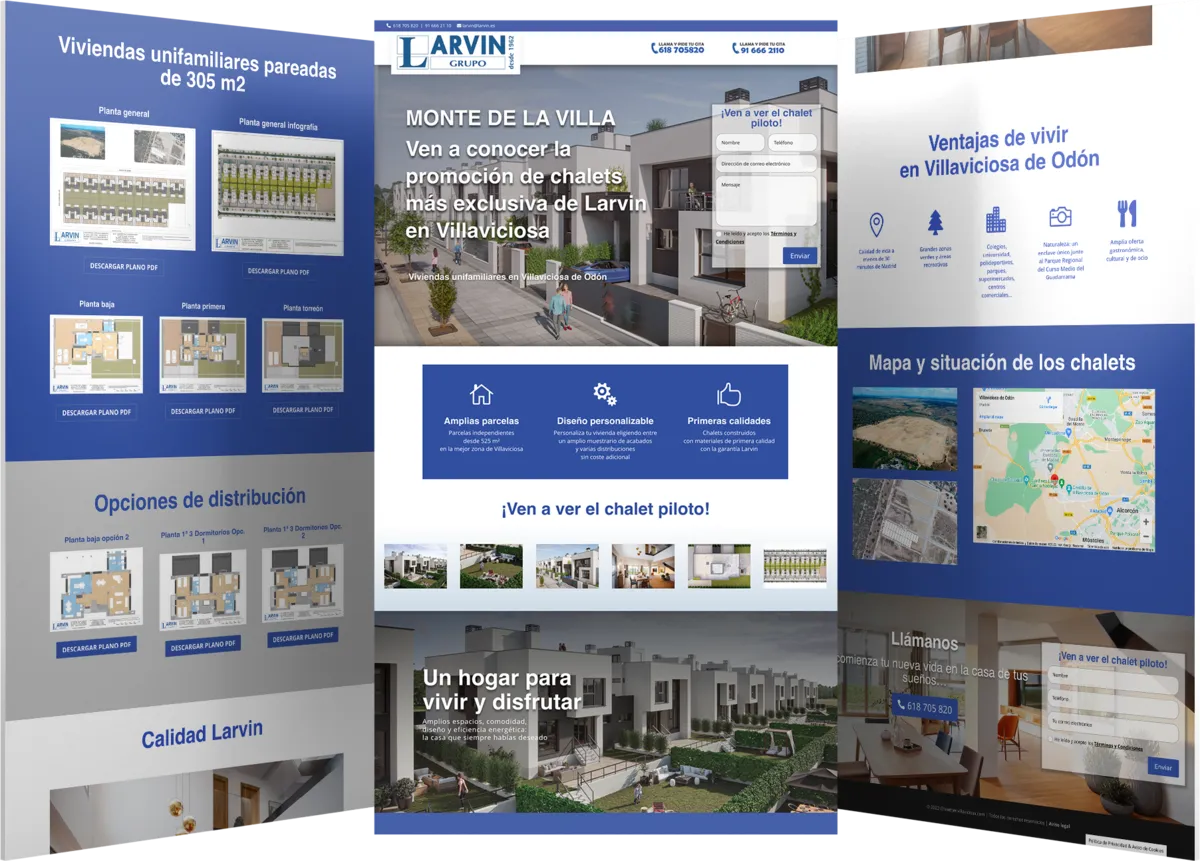 Pantallas del proyecto del proyecto web Larvin Chalets Villaviciosa