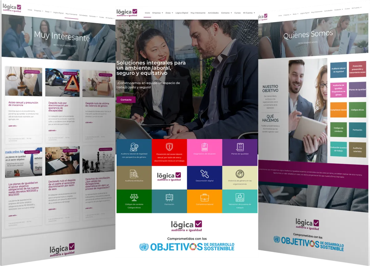 Pantallas del proyecto del proyecto web Lógica Auditoría e Igualdad