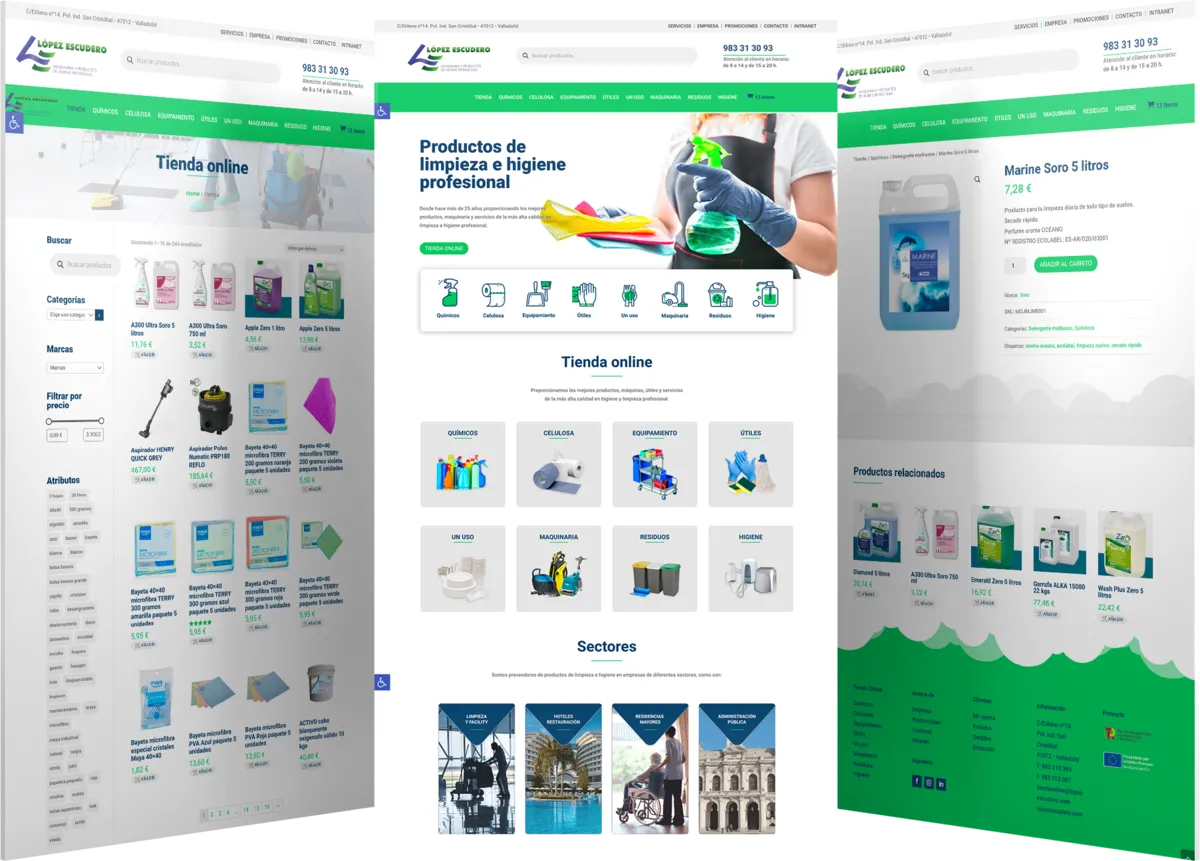 Pantallas del proyecto del proyecto web López Escudero