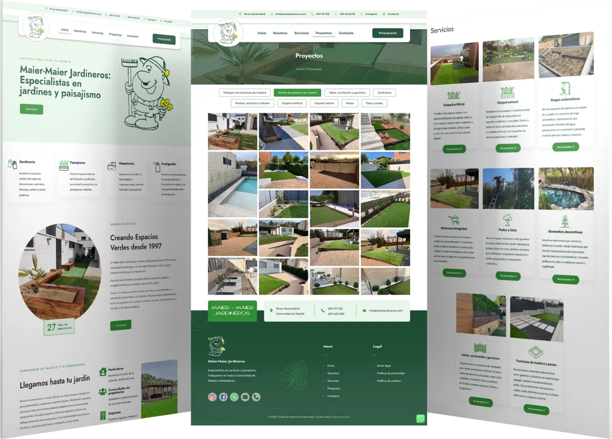 Pantallas del proyecto del proyecto web Maier Jardineros