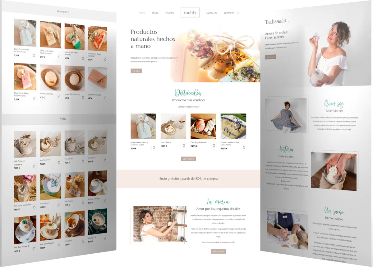 Pantallas del proyecto del proyecto web Moher Esther Sánchez