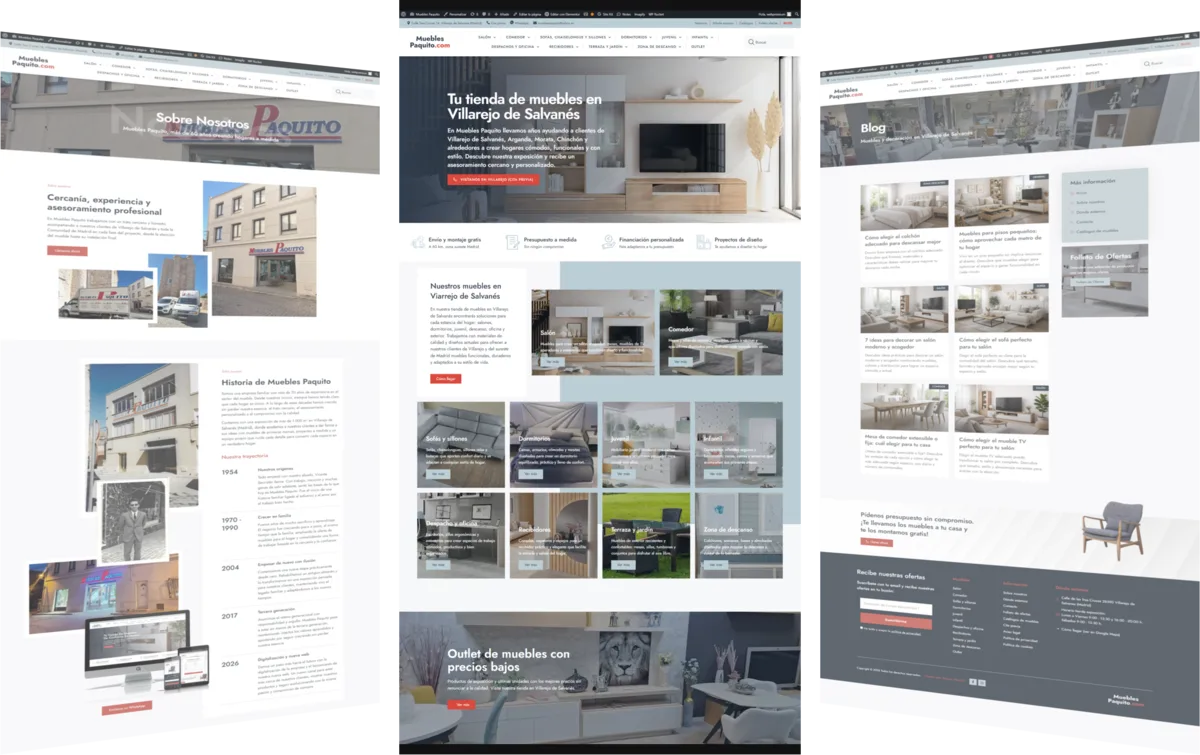 Pantallas del proyecto del proyecto web Muebles Paquito